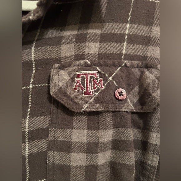 Antigua Texas A&M flannel button down gray - Picture 4 of 5